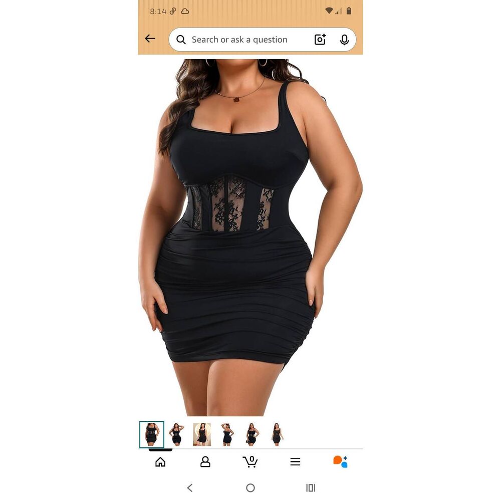 New 4X Fancmistery Black Sexy Ruched Bodycon Mini Dress Party Club Lingerie
